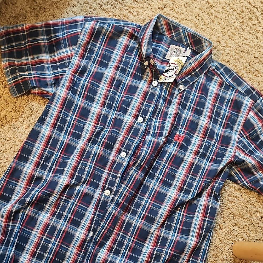 Men's Blue Plaid Shirt